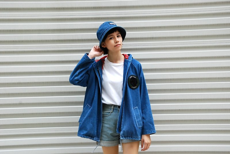 Hooded vintage denim jacket - Women's Casual & Functional Jackets - Other Materials 