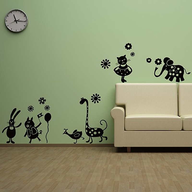 《Smart Design》創意無痕壁貼◆動物花園 - 壁貼/牆壁裝飾 - 塑膠 藍色