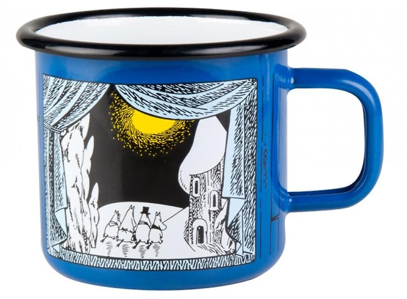 Finnish Moomin enamel mug Moomin music ski 3.7 dl / Christmas gift / exchange of gifts (Christmas limited edition) - แก้วมัค/แก้วกาแฟ - กระดาษ สีน้ำเงิน