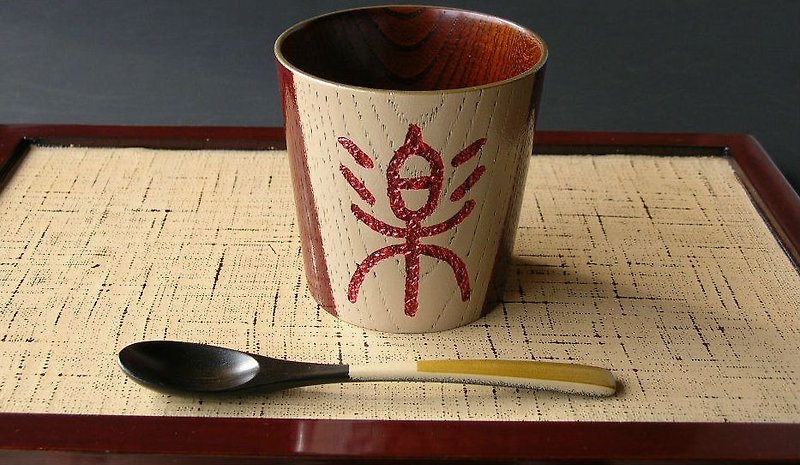 福字フリーカップ(楽) - 茶具/茶杯 - 木頭 紅色