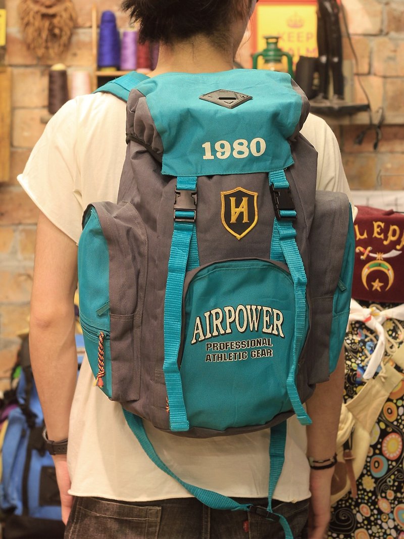 EARTH.er :: Vintage Series :: │ 90's Made in Korea {1980 AirPower} backpack ● {1980 AirPower} Backpack made in Korea│ - Backpacks - Other Materials Green