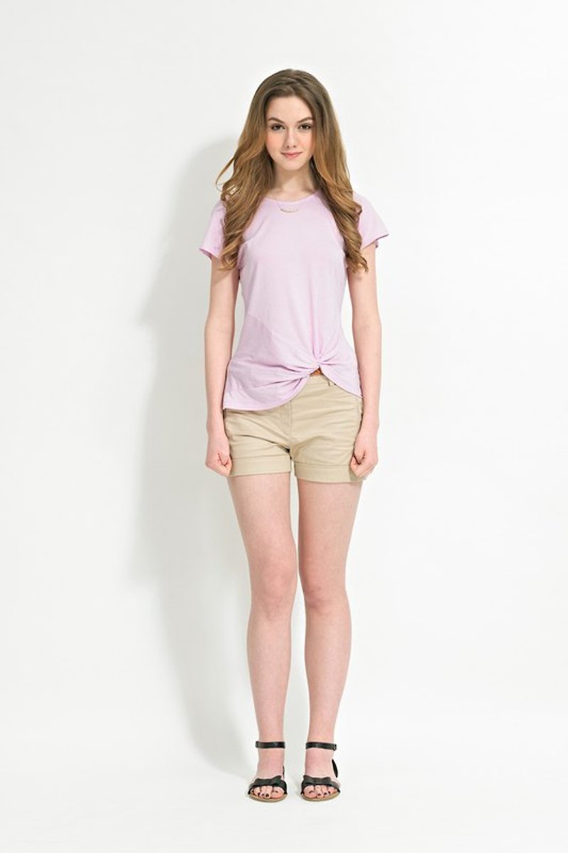 Bottom Twist Knitted Top - Women's Shorts - Other Materials Pink