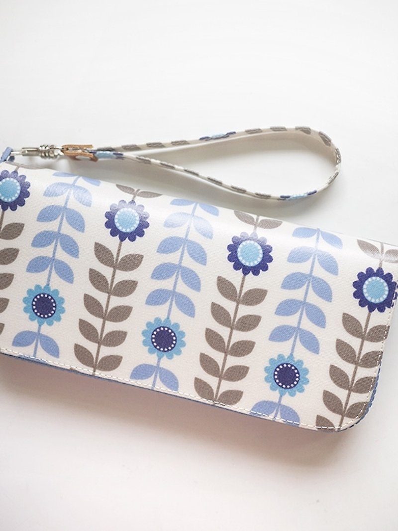 Blue flowers. Waterproof long clip / wallet / purse / purse (the last remaining) - Wallets - Waterproof Material Blue