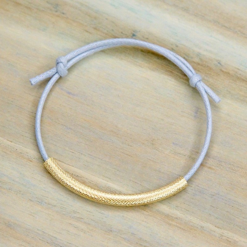 ITS-B704 [Minimal series, easy to swim] wax rope / brass bracelet. - สร้อยข้อมือ - โลหะ สีทอง