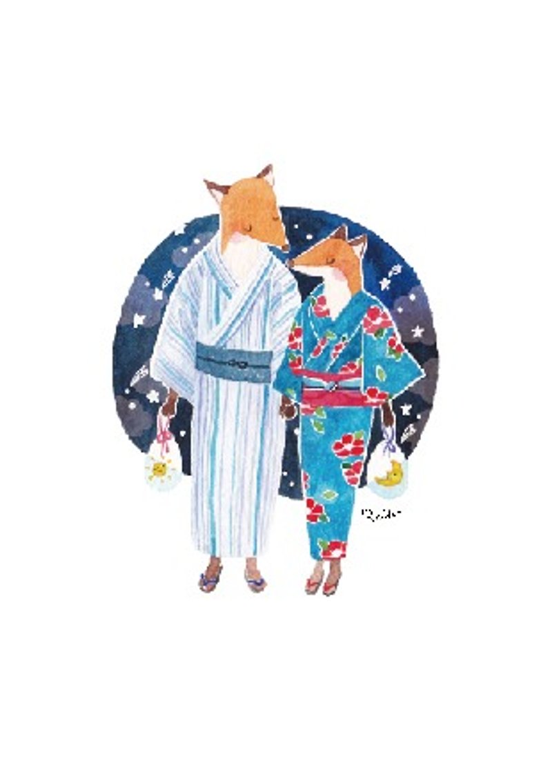 Summer Love Fox Valentine&#39;s bathrobe