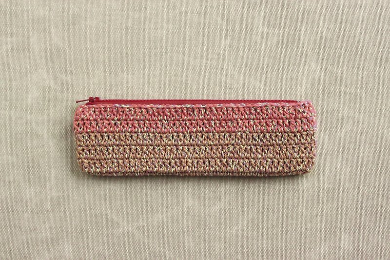 。 tsuixtsui。ジッパー鉛筆-005 - ペンケース・筆箱 - その他の素材 ピンク