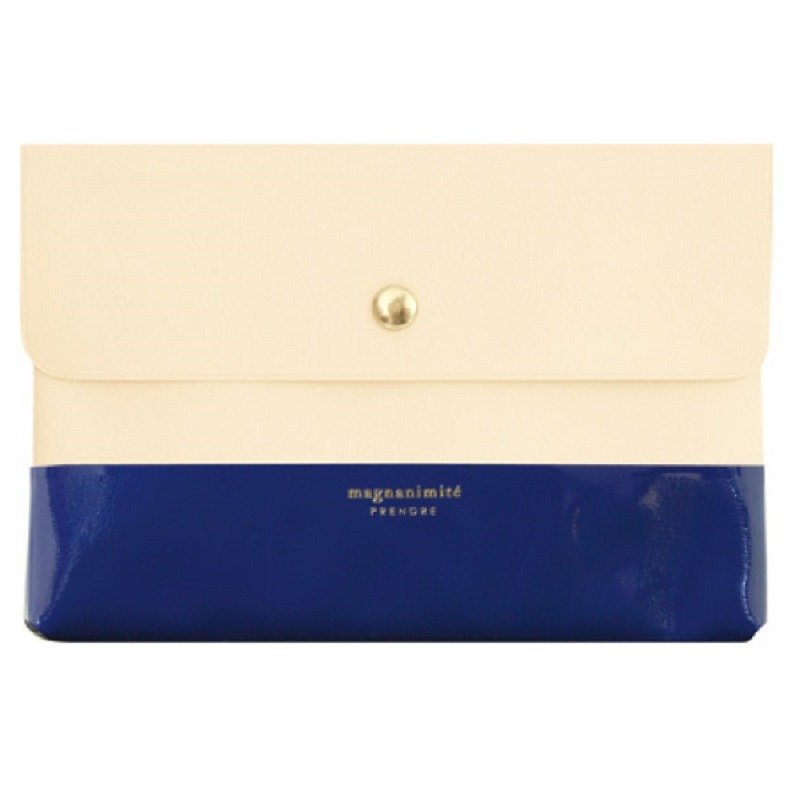 Japan [LABCLIP] Prendre series File case storage bag (button type) dark blue - กระเป๋าเครื่องสำอาง - พลาสติก สีน้ำเงิน