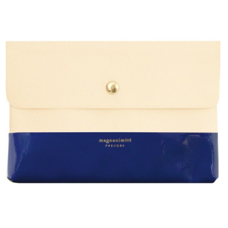 Japan [LABCLIP] Prendre series File case storage bag (button type) dark blue - Toiletry Bags & Pouches - Plastic Blue