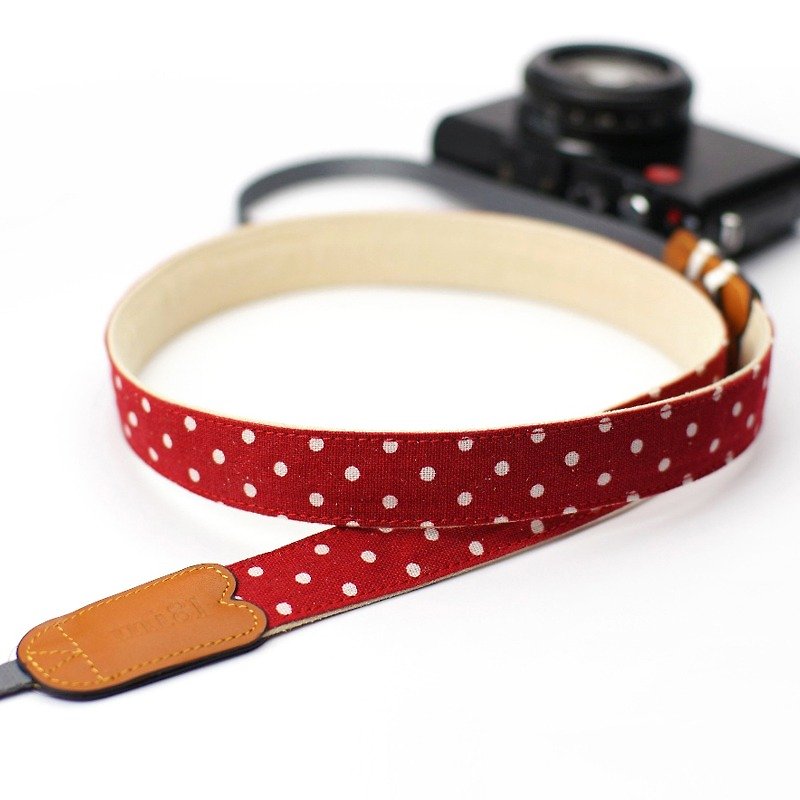 Printed cotton neck strap - Camera Straps & Stands - Cotton & Hemp Red