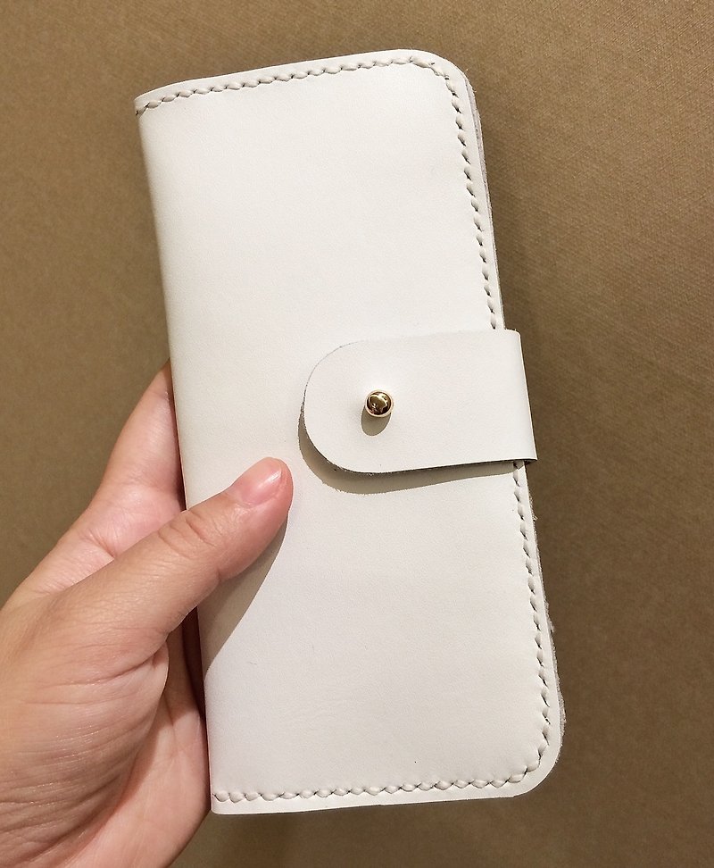 Zemoneni unisex leather purse Wallet in White color - กระเป๋าสตางค์ - วัสดุอื่นๆ ขาว