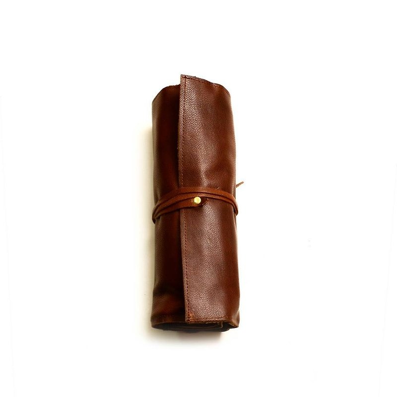 KiKi Ou 訂製筆袋 - Pencil Cases - Genuine Leather Brown