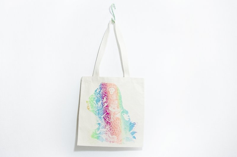 Hand-feel canvas side bag/shoulder-South American Indians - Messenger Bags & Sling Bags - Cotton & Hemp Multicolor