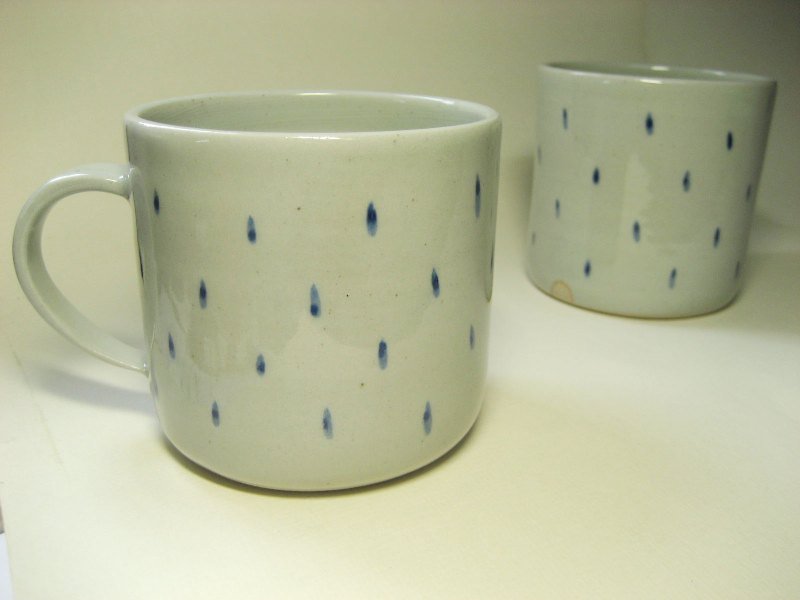 小水滴馬克杯 - แก้วมัค/แก้วกาแฟ - วัสดุอื่นๆ สีน้ำเงิน