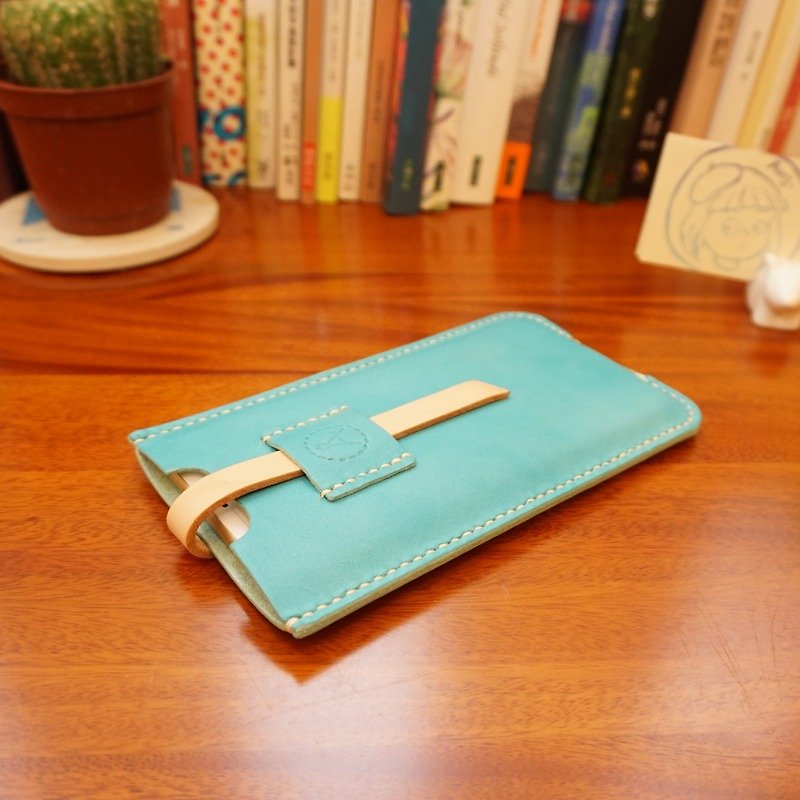 Fashion Tiffany Blue -iphone 6 plus leather mobile phone case - Phone Cases - Genuine Leather Blue