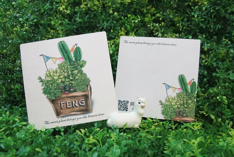 [Succulents] small square card - Cards & Postcards - Paper Green