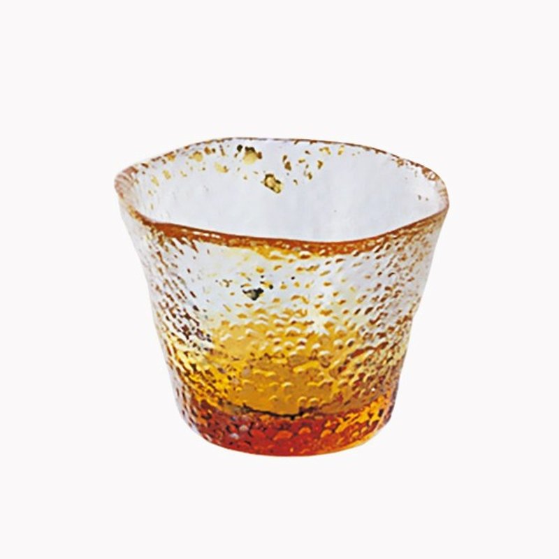 日本ジン清清手作りガラスカップガラスジン志びいroのタタリnnはBU RA-DOから輸入した50cc​​の[MSA]日本の手作りカップ（黄色チェン） - 急須・ティーカップ - ガラス オレンジ