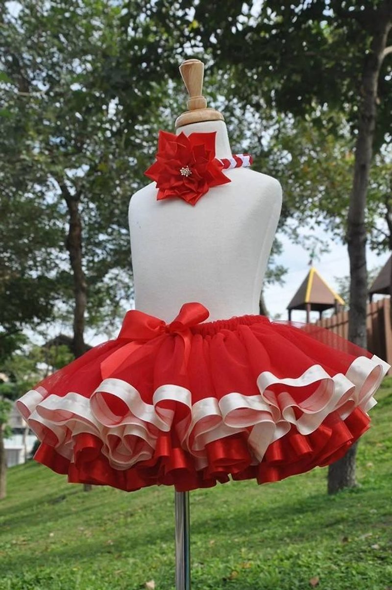 Angel Nina handmade hand-made children's fantasy Melaleuca red Peng Peng skirt TUTU - อื่นๆ - วัสดุอื่นๆ สึชมพู