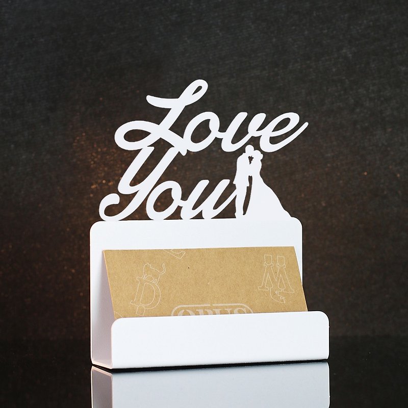 [OPUS Dongqi Metalwork] European wrought iron business card holder - love (white) Xiejia seat / wedding small things / marriage - ของวางตกแต่ง - โลหะ ขาว