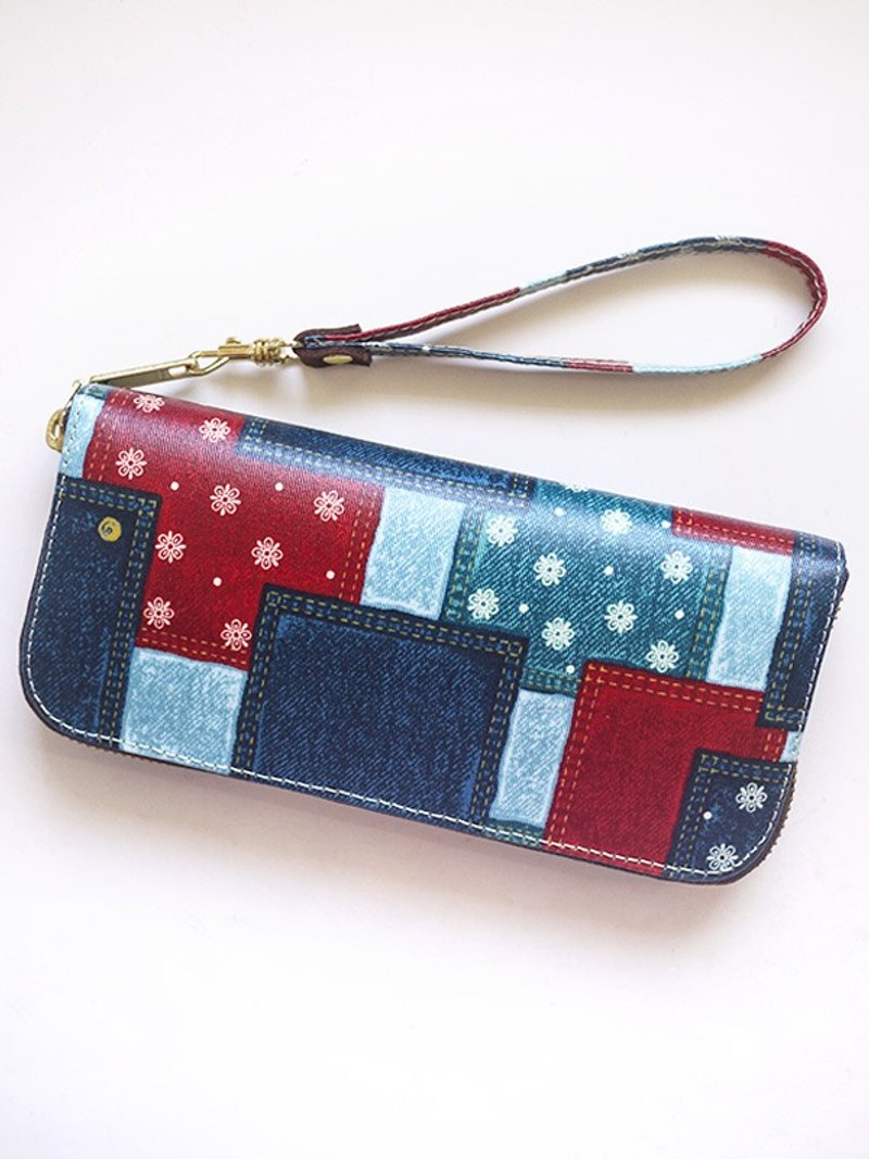 Collage Christmas. Waterproof long clip / wallet / purse / purse - Wallets - Waterproof Material Red