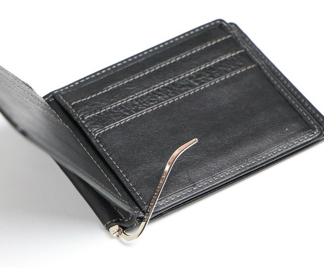 Card case with money clip in black Supreme