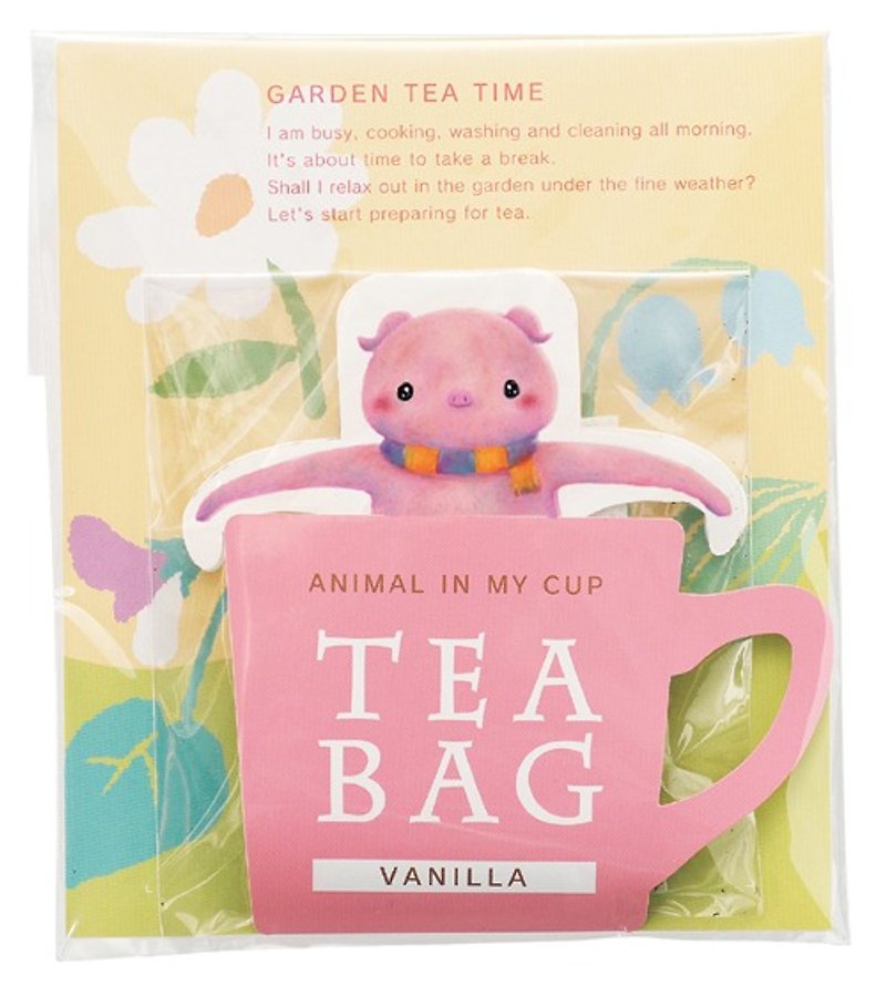 [Japan] Japanese tea TOWA Super Meng animal lugs ★ vanilla tea bag (pink pig pattern) ◈◈ spot yield% off clearing - Tea - Fresh Ingredients Pink