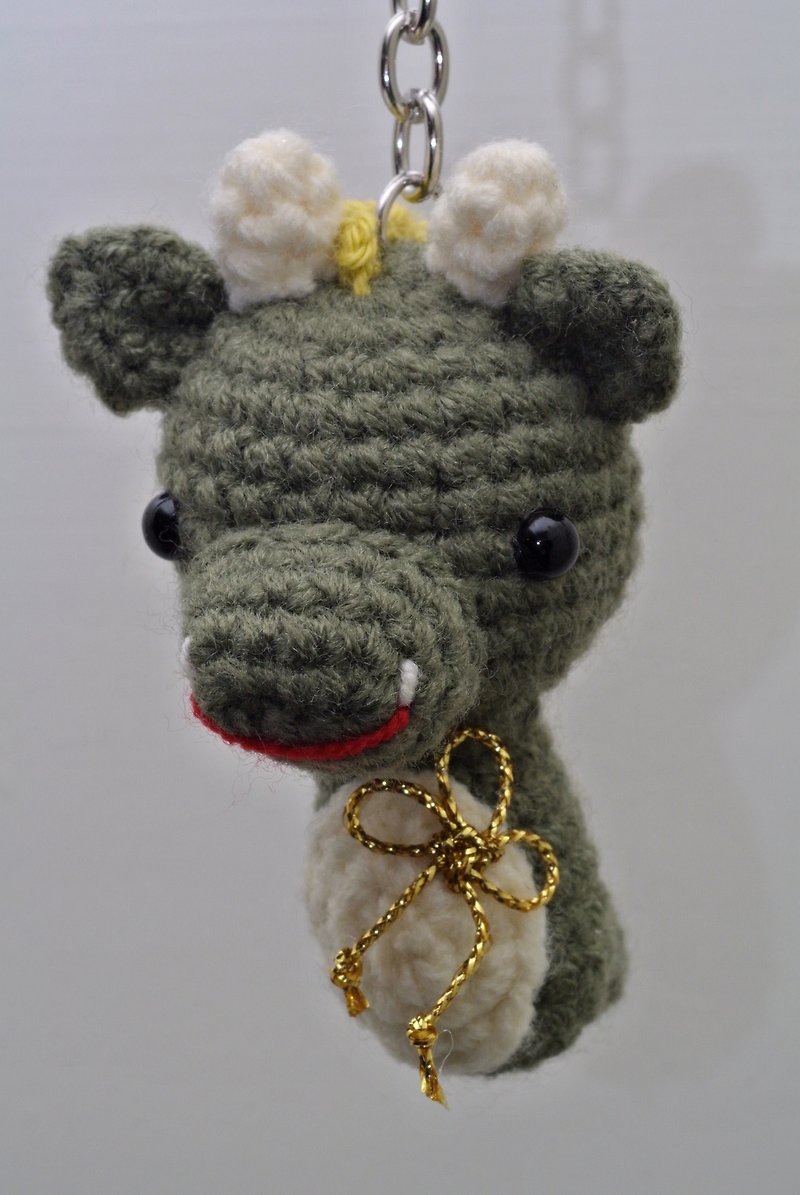 【Knitting】Chinese Zodiac Series-Flying Dragon in the Sky - Keychains - Other Materials Green