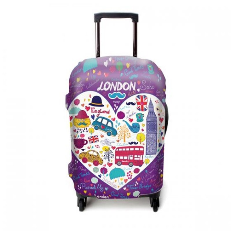 Elastic case set│London Heart [M size] - Luggage & Luggage Covers - Other Materials Purple