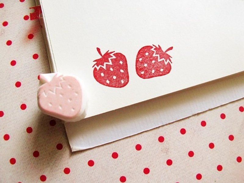 Apu手工章 超可愛小草莓印章 手帐印章 - 印章/印台 - 橡膠 