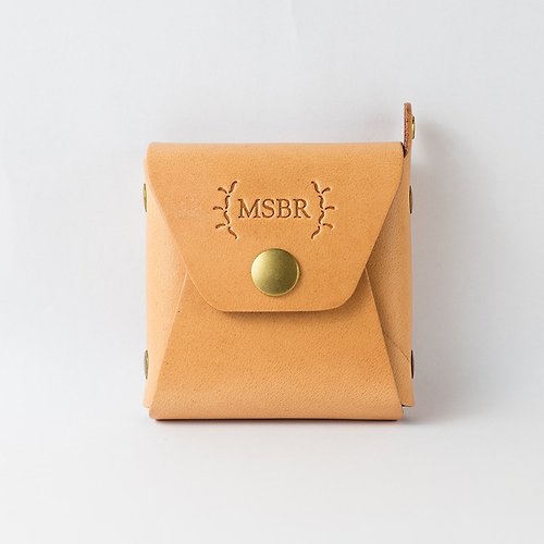 MSBR Leather 皮件工作室 方形小物零錢包(自然)