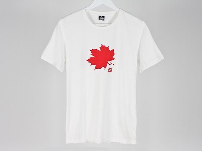Maple Leaf Fall Boy - Men's T-Shirts & Tops - Cotton & Hemp White