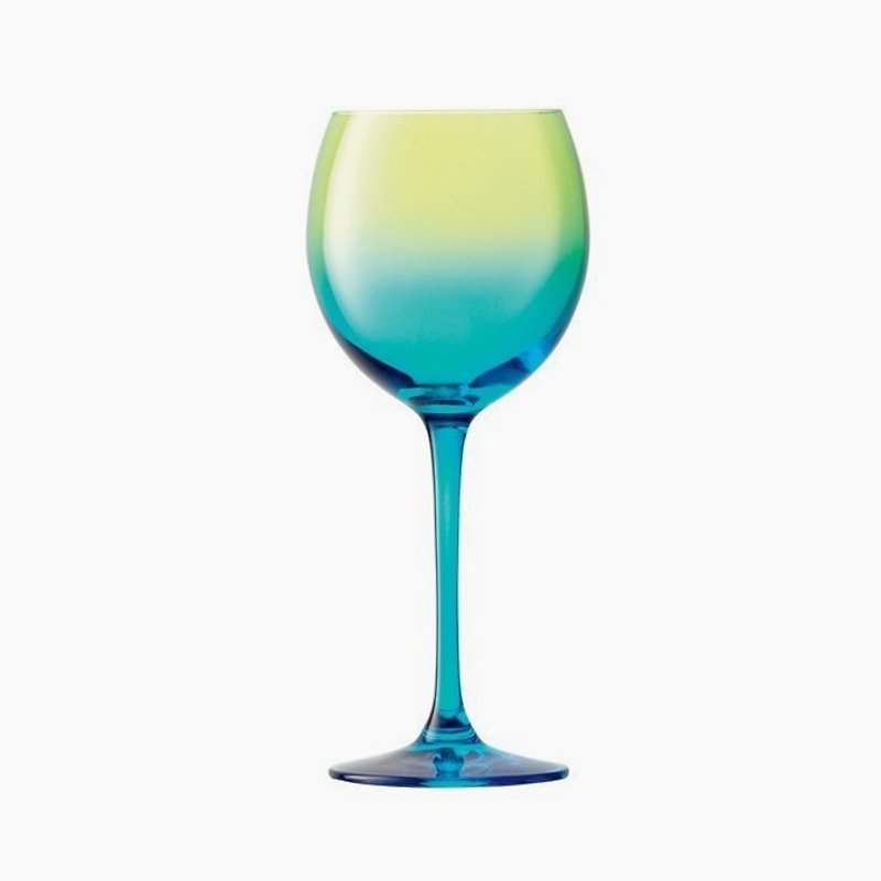 400cc [gradient may lettering handmade cup] (Xixiliya yellow-green) UK LSA Mezzo Wine Glass colored lettering glass of red wine - แก้วไวน์ - แก้ว สีเขียว