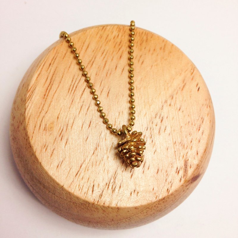 Golden small pine cones. Bronze necklace ◆ Sugar Nok ◆ - Necklaces - Other Metals Gold