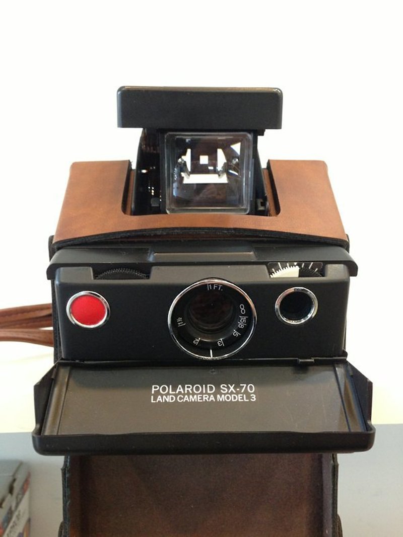 稀少！隨機附贈經典原廠拍立得皮套～POLAROID SX-70 Land Camera Model 3 - パスケース - その他の素材 ブラウン