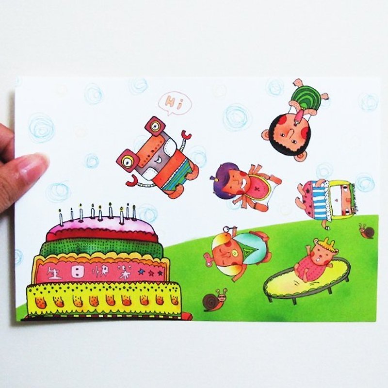 Birthday card [ Jump ] - การ์ด/โปสการ์ด - กระดาษ สีเขียว