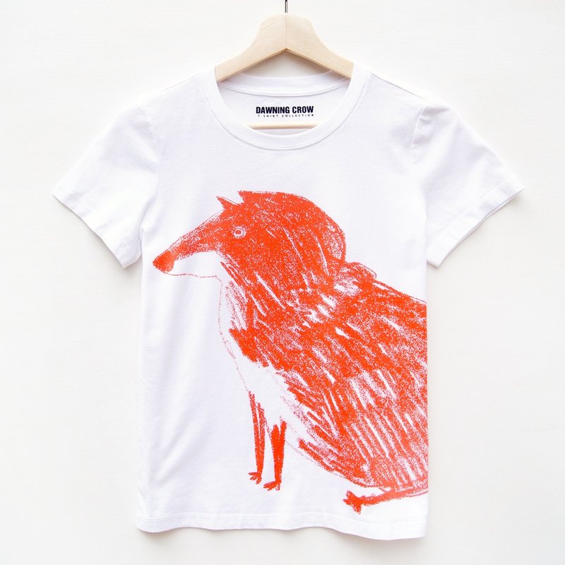 アニマル柄Tシャツ赤犬 - トップス ユニセックス - コットン・麻 レッド