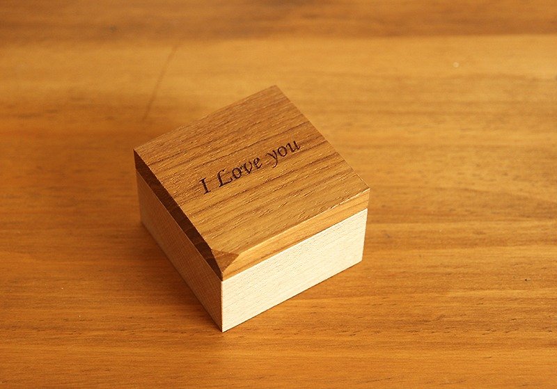 Pre-order goods [inclusive - notch series / teak wood ring box - natural nude color (no lettering)] - Wood, Bamboo & Paper - Wood Brown