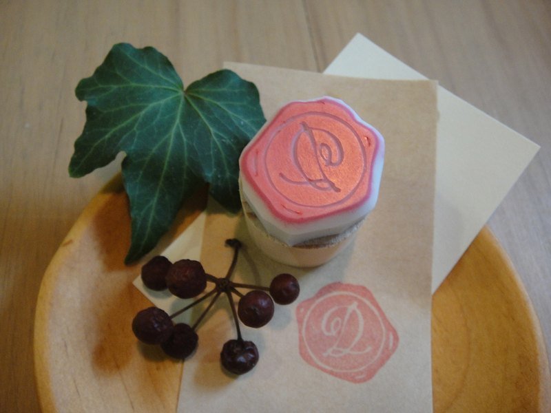 Hand-made rubber stamp- Wax seal stamp (No. 1 D) - Other - Other Materials Red