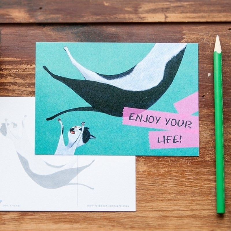 Cat Pick Up Series_ENJOY YOUR LIFE! - การ์ด/โปสการ์ด - กระดาษ หลากหลายสี