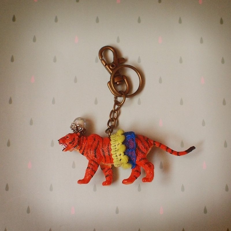 Zoo | Tiger Animal Key Ring/Charm/Ornament - Keychains - Plastic 