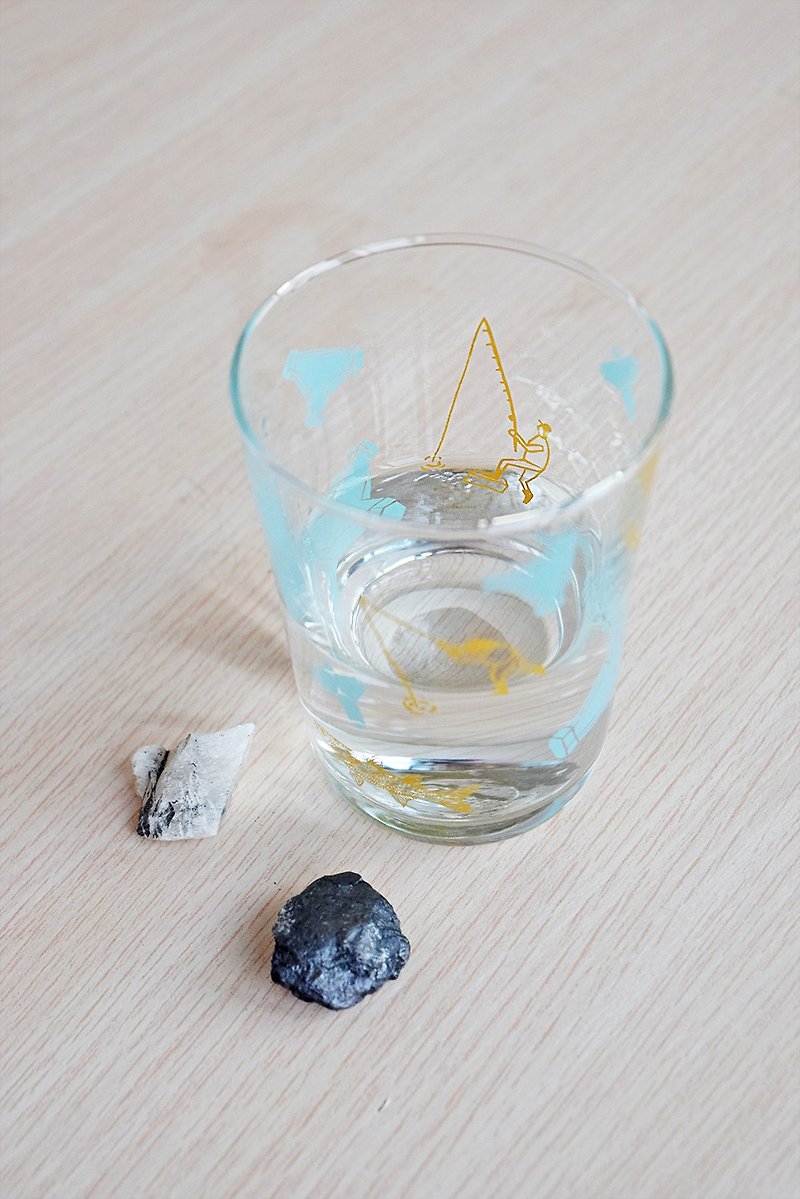 玻璃水杯/消波塊與海釣大叔 - 茶壺/茶杯/茶具 - 玻璃 