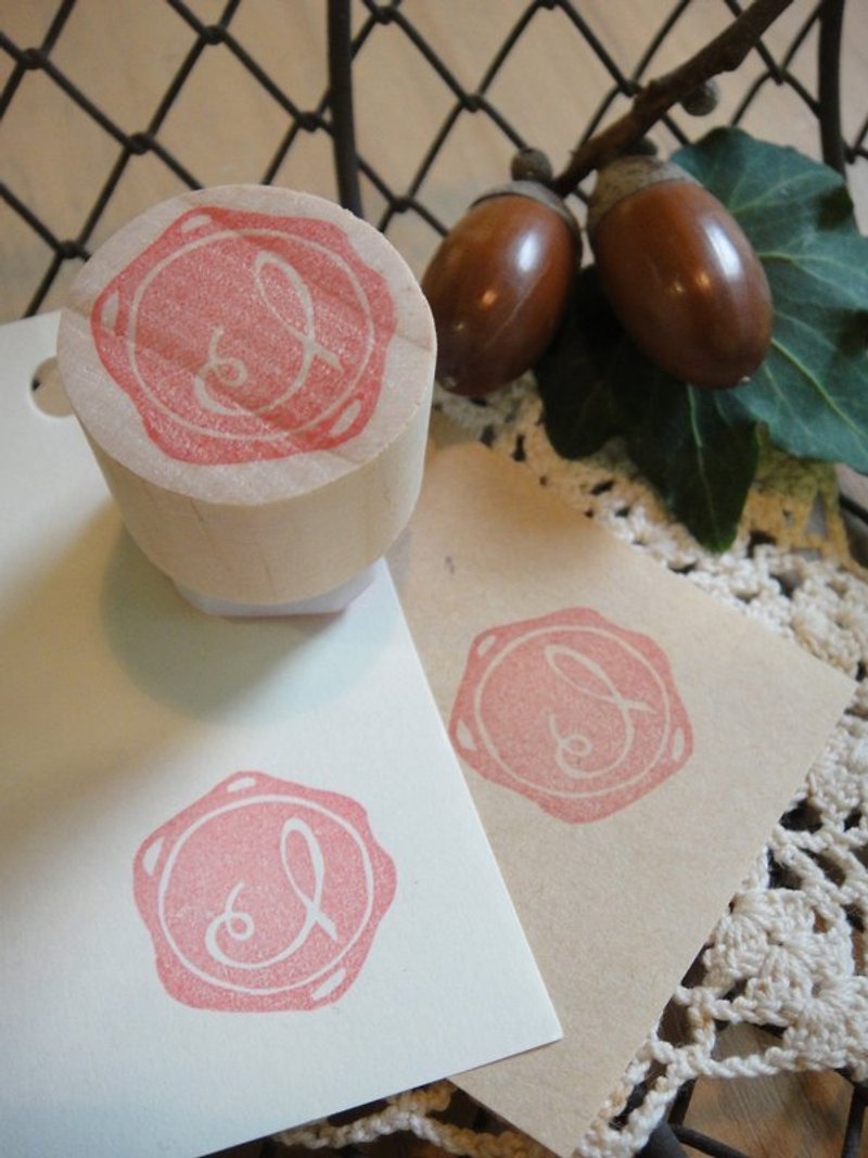 Handmade Rubber Stamp- Wax Seal (No. 1 I) - Other - Other Materials Red