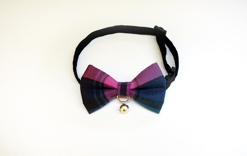 [Miya ko.] Handmade cloth grocery cats and dogs tie / tweeted / bow / handsome plaid / pet collars - Collars & Leashes - Other Materials 