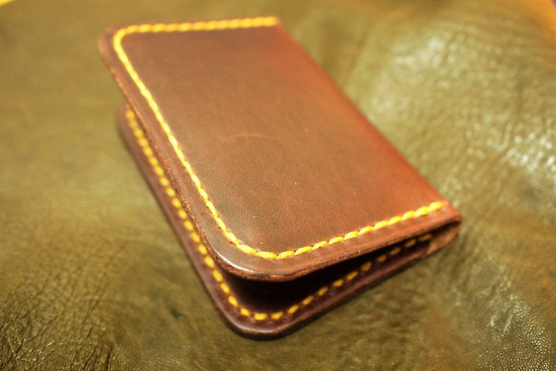 Crazy Horse oil cowhide hand-skinned card holder - Wallets - Genuine Leather 