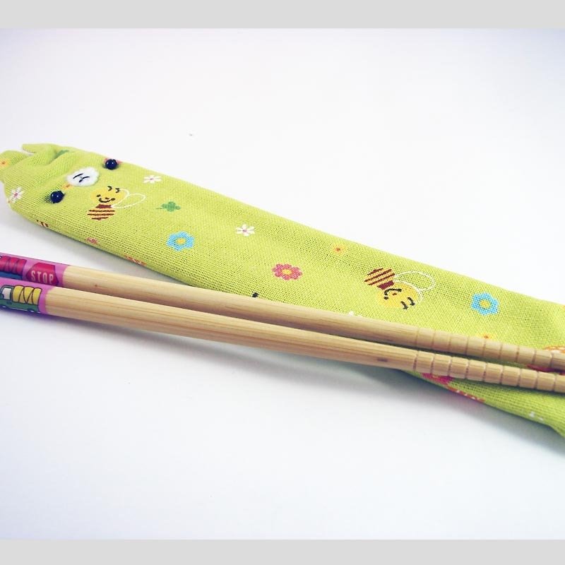 Cheerful. Portable Chopsticks Set/Environmental Chopsticks/Chopsticks/Tableware Bee Green - Chopsticks - Other Materials Green