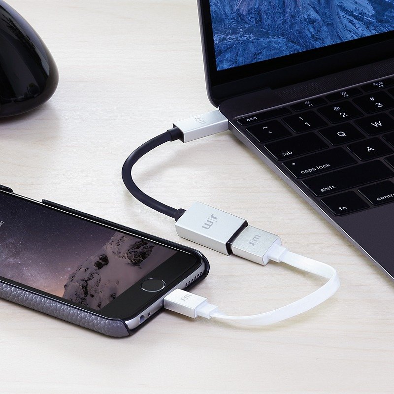 AluCable USB-C 3.1 to USB 鋁質轉接器 - 行動電源/充電線 - 其他金屬 灰色