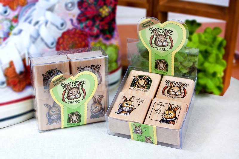 Four into the stamp set - Classical Rabbit - Stamps & Stamp Pads - Wood 