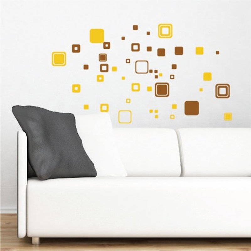 Smart Design 創意無痕壁貼◆矩形黃色系(2張) - 牆貼/牆身裝飾 - 塑膠 黃色