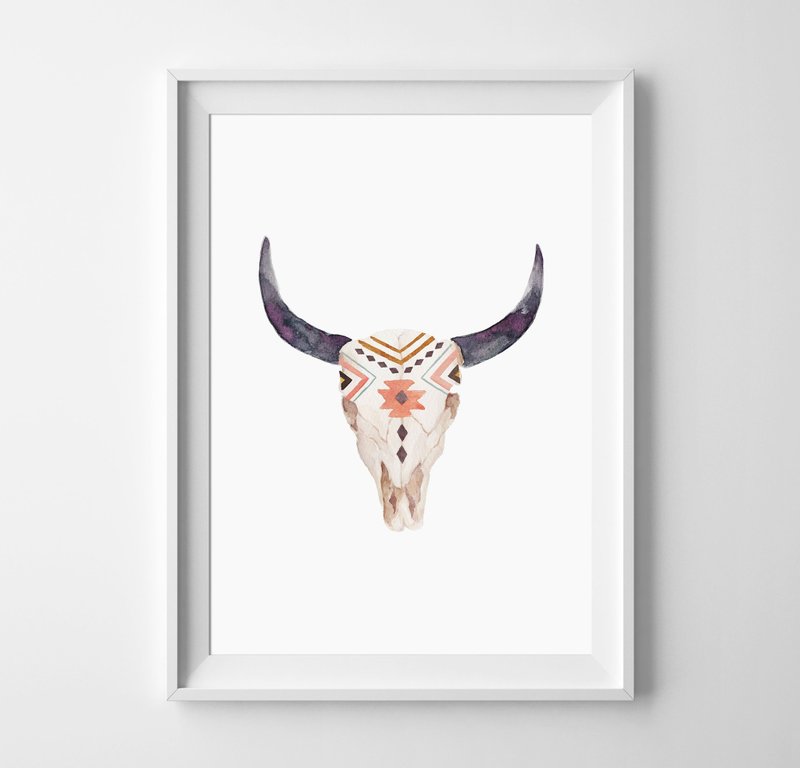 bull head (totem), customizable posters - Wall Décor - Paper 