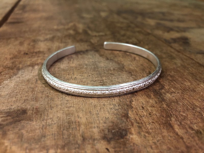 凡利斯之二・純銀手環(加厚)・雪地銀 | Phyllis - 手鍊/手環 - 其他金屬 灰色