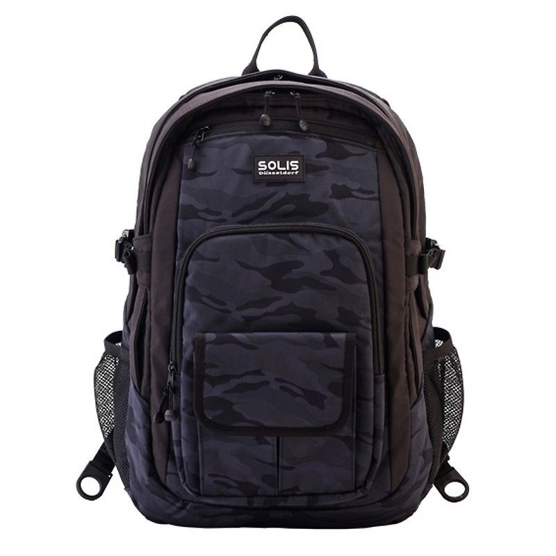 SOLIS 戰地迷彩系列 昇華版電腦後背包 (黑迷彩) - 後背包/書包 - 聚酯纖維 多色